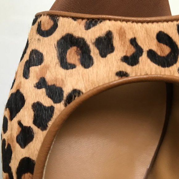 BeLLE Leopard Print Fur Effect Wedge Sandals size 5.5/6 - Picture 8 of 8
